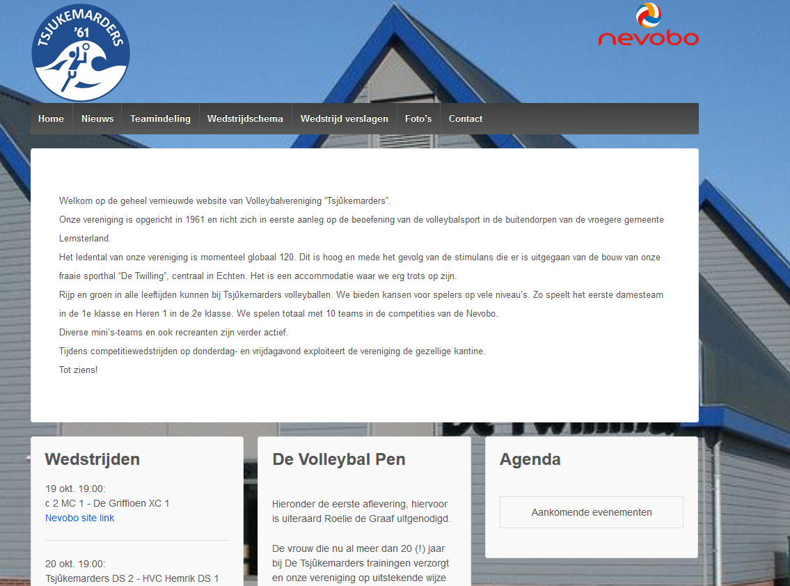 Website van volleybal vereniging Tsjukemarders